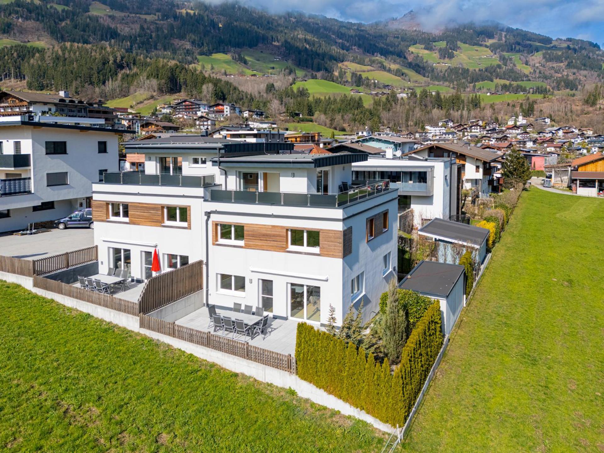 H21 - Modernes Ferienhaus 145Qm, 4Sz, Wellnessbereich Mit Sauna Und Dachterrasse Mit Panoramablick, Kuehlen Und Heizen Mit Geothermie Fügen Exteriör bild